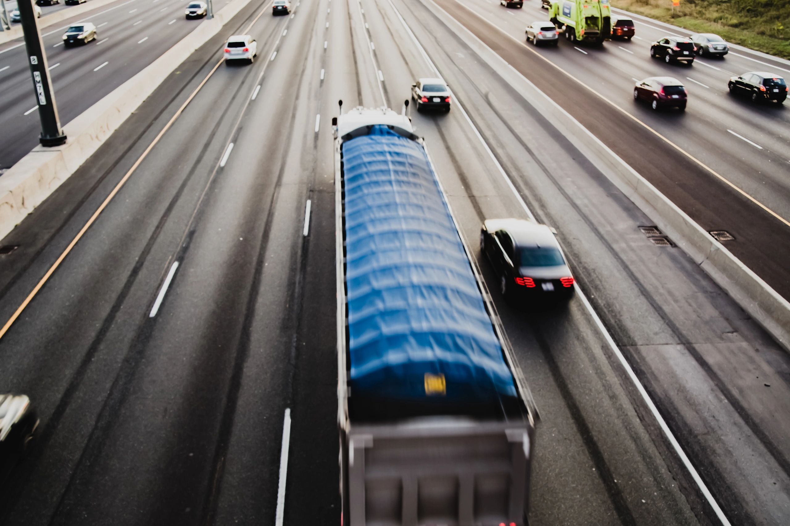 Highway traffic representing transportation logistics
